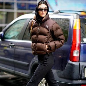 Brown puffer jacket